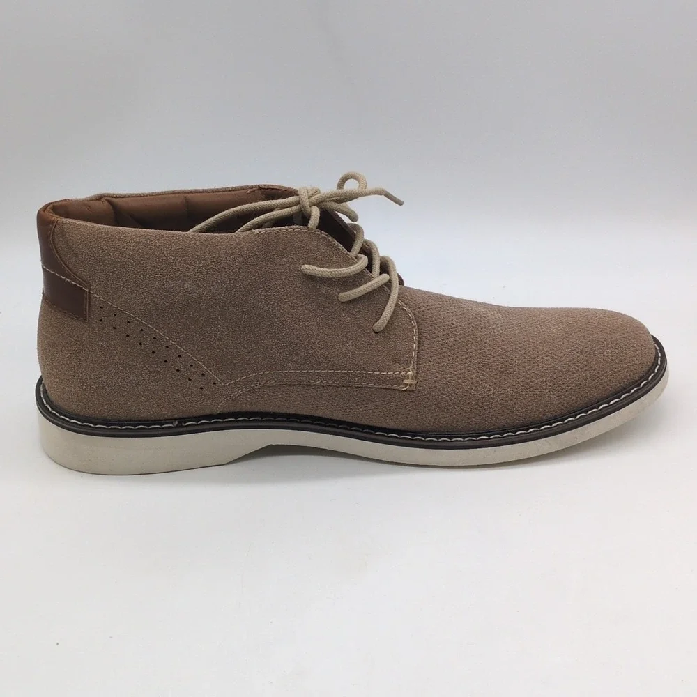 Madden Shoes Mens Dunkit Beige 10 Chukka Boots Faux Suede Ankle Lace Up